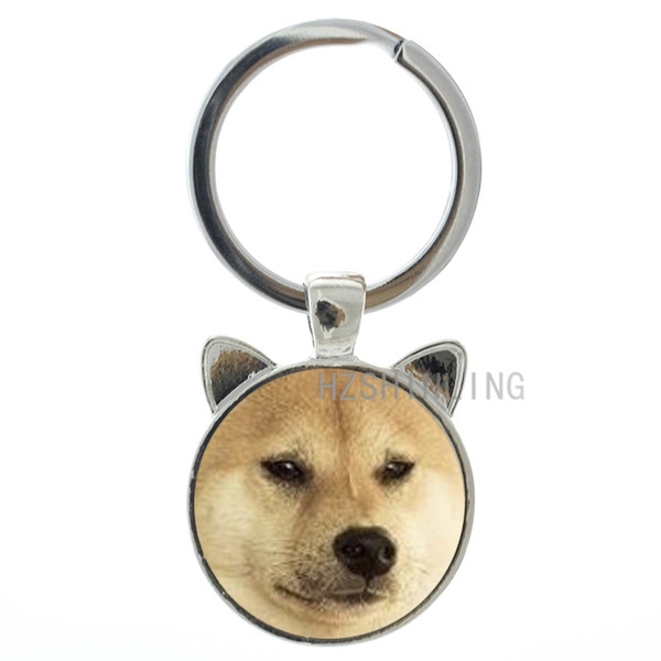 TAFREE Pet Dog Keychain Vintage Fashion Glass Cabochon Handmade Key Chain Key Ring Gift Car Key Holder Women Gifts Jewelry CN400