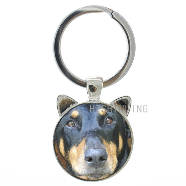 TAFREE Vintage animal dog charms Doberman Pinscher keychain keyring Best Doberman German Shepherd key chain ring holder gift CN719