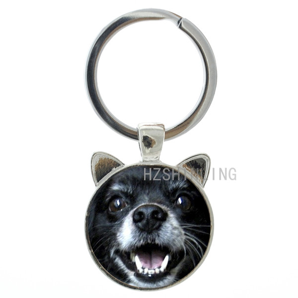 TAFREE Pretty cute small dog daily puppy keychain vintage Papillon French breed dogs Dachshund Rough Collie key chain ring holder CN759