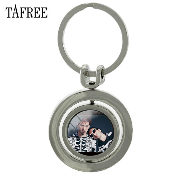 TAFREE Twenty One Pilots picture Key chains 2019 New Rotatable KeyChains music band Key Ring special Car Bags Jewelry TO20