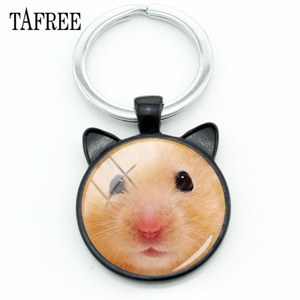 TAFREE Cute Animal Hamster Keychains New Attractive Keychain For Ladies Girl Key Ring Gift Car Bag Purse Men Women Jewelry QF526