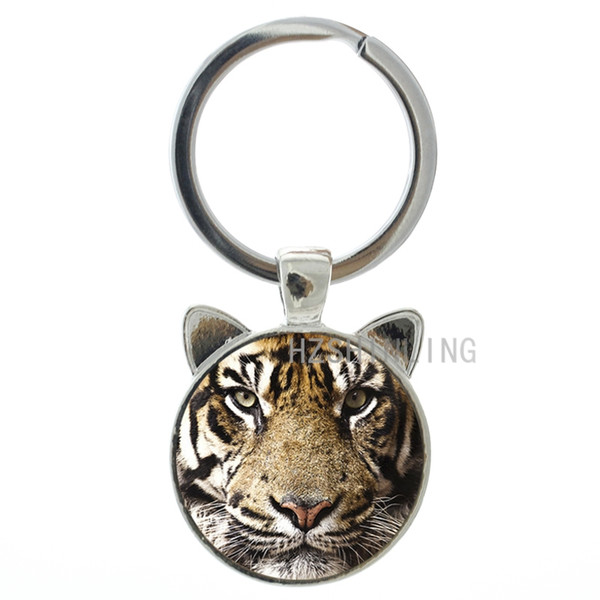 TAFREE Brand charm tiger keychain design vintage tiger wild animal pendant key chain ring holder cool gift for men women CN476