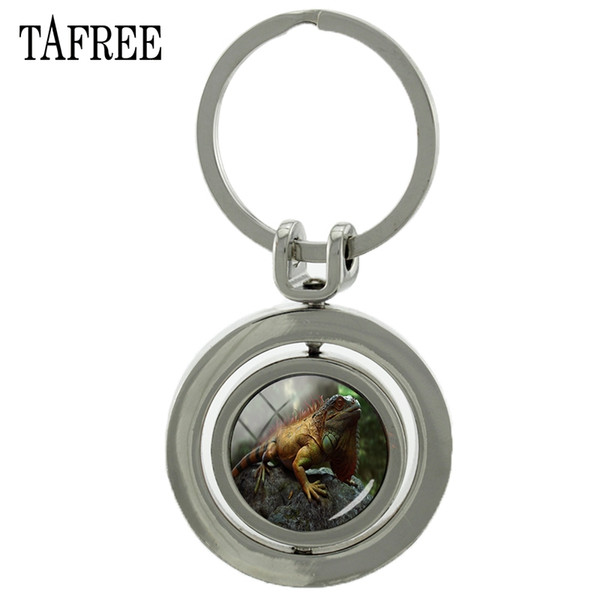 TAFREE Lizard Revolving Pendant Keychain New Arrival Key Chain Rotating Key Rings For Men Women Gifts Best Friend Jewelry QF732