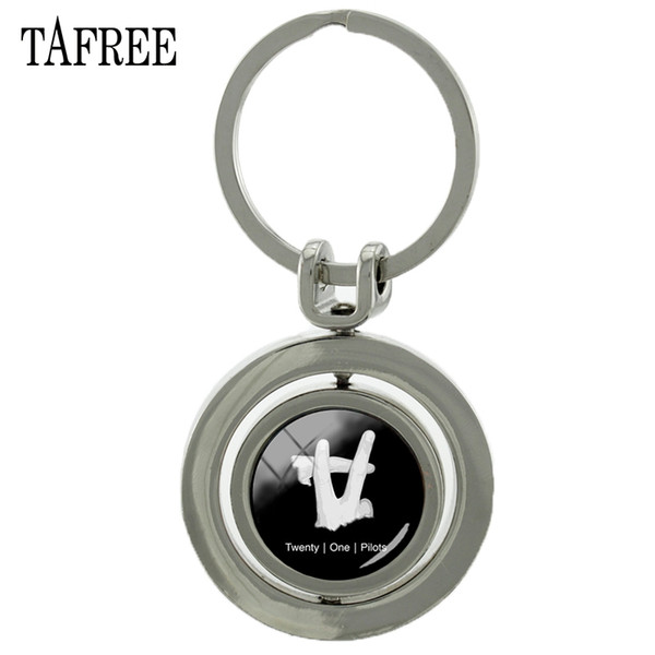 TAFREE Twenty One Pilots Keychains Fashion Rotatable Key Chains Key Ring Car Bags pendant simple cool Jewelry H272