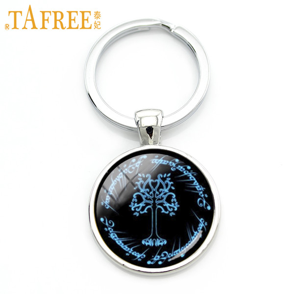 TAFREE Stylish Lord of the R key chain ring romantic charm blue White Tree of Gondor keychain pop fans gifts Shall Be King KC654