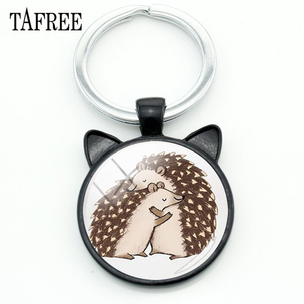 TAFREE Hedgehog In The Fog Keychains Personalized Lovely Art Picture Men Women Keychain Keyrings Gift Car Keyholder Jewelry HF13