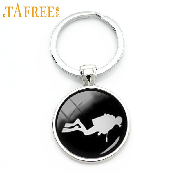 TAFREE Vintage scuba diver key chain Sharks Scuba Divers keychain frogman diving swimming sea jewelry aquanaut sports gift KC511