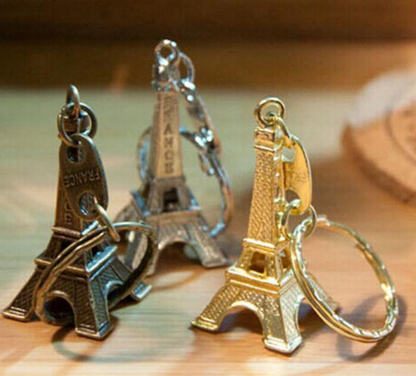 Vintage Gold Sliver Bronze Eiffel Tower Keychain For Keys Car Bag Creative Key Ring Handbag Pendant Key Chains Gift Jewelry Accessories