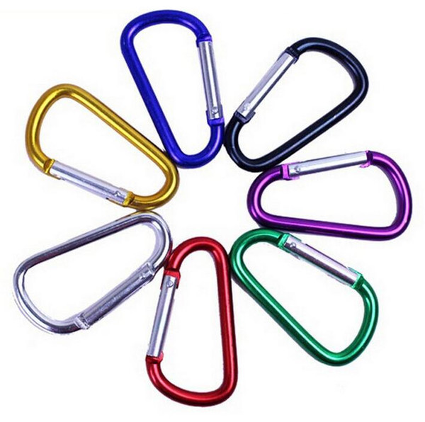 Carabiner Ring Keyrings Key Chains Outdoor Sports Camp Snap Clip Hook Keychain Hiking Aluminum Metal Convenient Hiking Camping Clip Jewelry