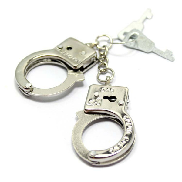 Vintage Silver Thumb Finger Open Keys Police Handcuffs Charms KeyChain For Keys Car Bag Key Ring Handbag Key Chains Gifts Accessories HOT