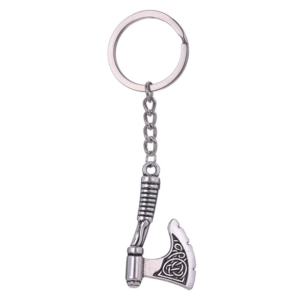 lemegeton Wholedsale Fashion Antique Silver Irish Knot Pattern Amulet Axe Pendant Keychain and Keyholder Jewelry Gift