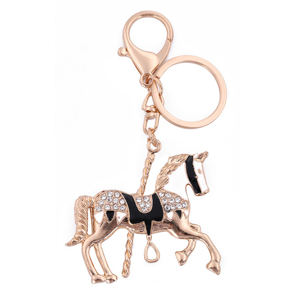 Lemegeton Wholesale Newest Retail Fashion Good Quality Alloy Material Jewellery Women Enamel Horse key Chain Metal