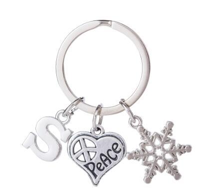 lemegeton Fishhook Wholesale Retail Fashion S Letter Snowflake Heart Shape Charm Personalized Keychain With Metal Material