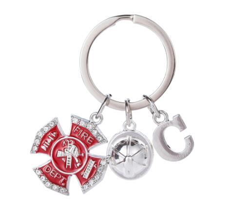 lemegeton Fishhook New Design Metal Material Custom Logo Fire Brigade Cap Letter Keychain From Yiwu Factory