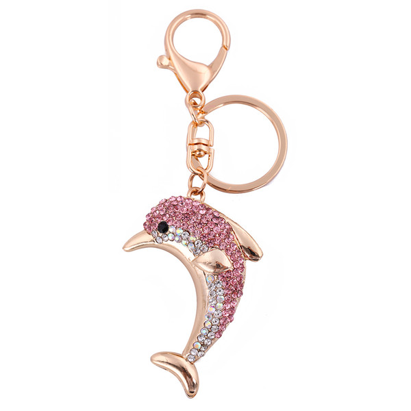 Lemegeton Retail Fashion Personalized Lovely Dolphin Shaped Sublimation Metal Keychain For Purse Bag Charm Key Chain