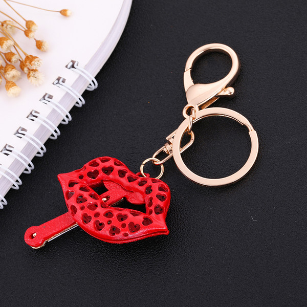 Lemegeton Fashion Newest Hotselling Dropshipping Fashionable Wholesale Yiwu Factory Fashion Jewelry 2018 Red Lips Crystal keychain