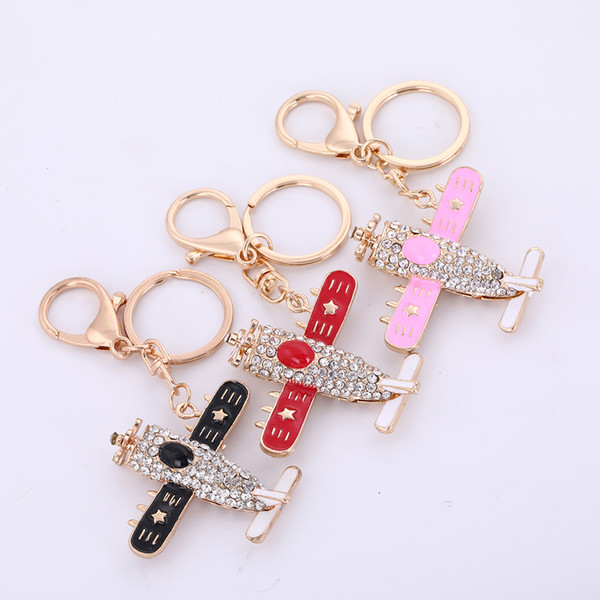 Lemegeton Wholesale Retail Fashion Newest Hotselling Dropshipping Cheap Crystal Keychain Airplane Pendant Metal Keychain For Gift