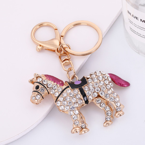 Lemegeton Wholesale Retail Fashion Newest Hotselling China Manufacturer Luxury Metal Horse Key Chain Keychains For Women