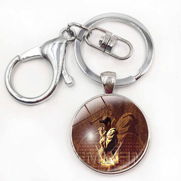 The Best Eminem Rapper Grammy Pendant Keychain Rock Pop Star keychains Jewelry Silver Plated Fashion Jewelry