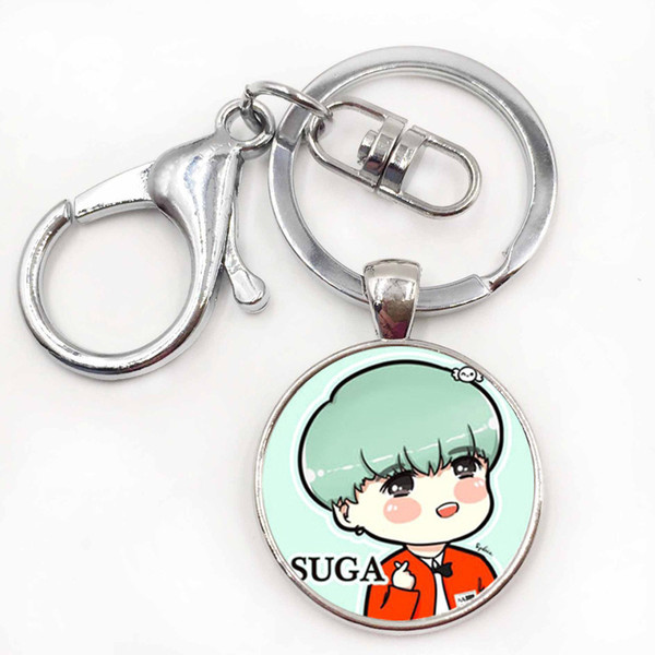 Korea POP BTS Bangtan Boys Fan Club ARMY Key Chain Women Men BTS Album Key Chain Time Gem Key Ring Keychain