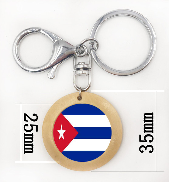 DIY CubaGuyana Flag Key Chain Art Photo Men Car Key Ring Jewelry Charm Glass Cabochon Pendant Women's Handbag Keychain