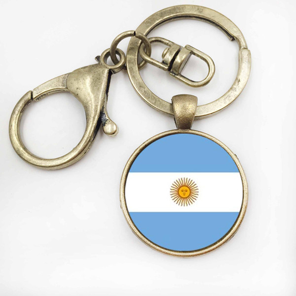 Unique Design Men Bag Key Chain ArgentinaIreland Flag Glass keychain Jewelry Handmade keychain Flag Art Photo key Ring