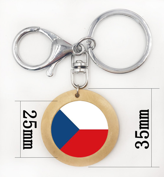 Fashion BagCar Accessories Keychain CanadaCzech Republic Flag Handmade Key Chain Jewelry Glass Dome Pendant Key Ring