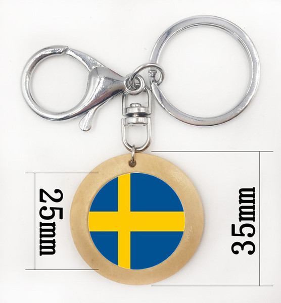 Personality Car Accessories Car Key Ring Jewelry PortugalSweden Flag Keychain Glass Cabochon Pendant Key Chain