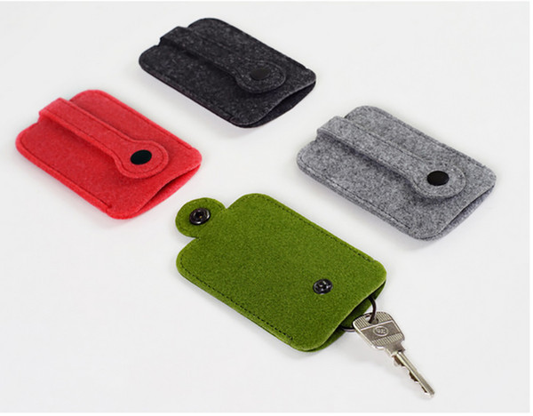 Vintage Key Rings Creative Felt Key Holder Pouch Bag House Keeper Keys Card Organizer Cover Case Men's Women Mini Pocket Bag