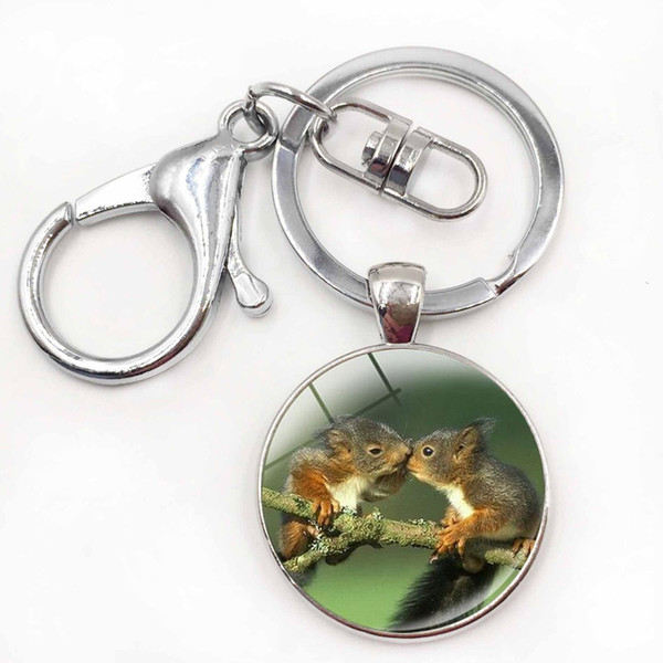 Squirrel key chain Forest Animals Charm keychains Squirrel Jewelry keychain Nature Woodland Creatures Key Holder