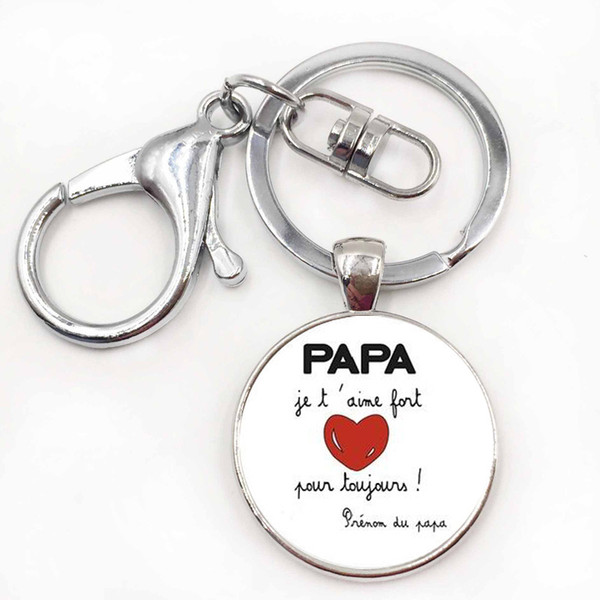 new men keychain present for Father's Day je suis un papa genial pendant key chain ring holder dad's gifts