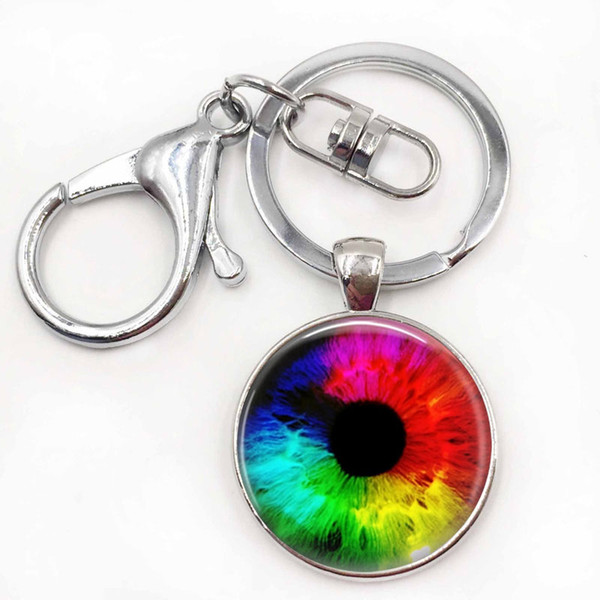 Rainbow Eye Keychains Eye Jewelry Steampunk Jewelry Rainbow Eye Jewelry Keychains Christmas Gift for Women for Men