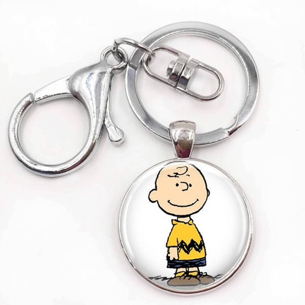 HandmadeDIY Charlie Brown Keychains The Peanuts Jewelry Bag Pendant Car Key Holder Christmas Gift for Women for Men