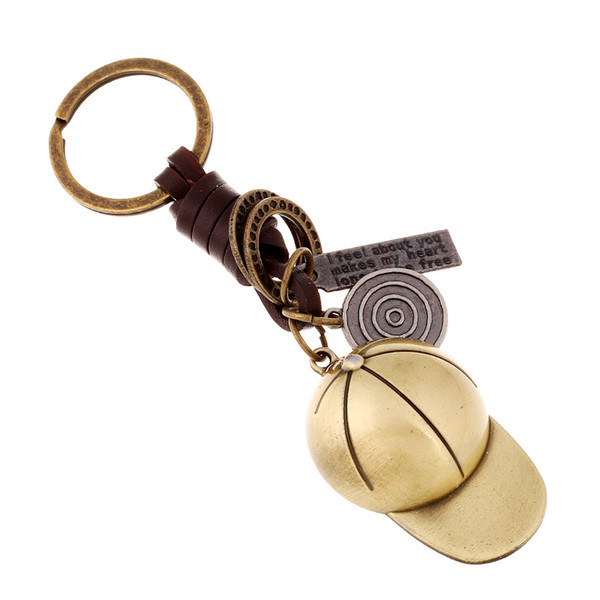 Bronze Baseball Hat Keychain I Feel about You Baseball Cap Key Chain Key Rings Fashion Jewelry Will and Sandy drop Ship