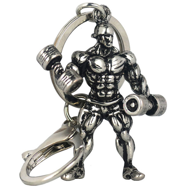 Sport Fitness Keychain Retro Metal Bodybuilding Sport Key Chain muscular Men Key Ring Fashion jewelry Valentine gift Will and Sandy DropShip