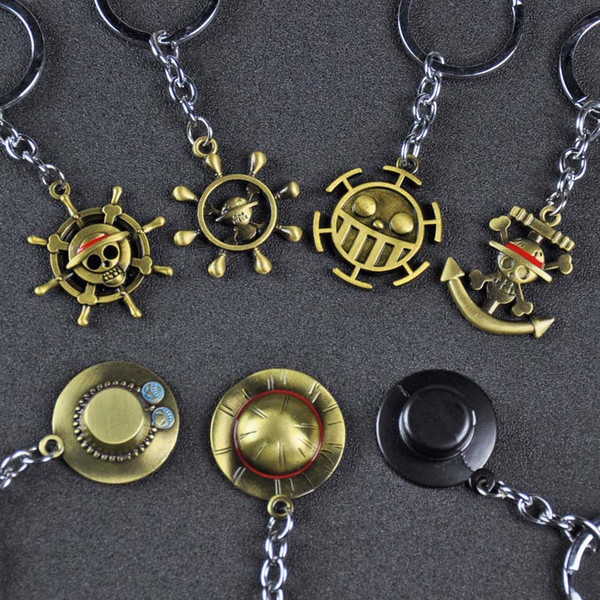 Anime One Piece Keychain Luffy Hat Keychain Key Rings Hangs Will and Sandy Drop Shipping