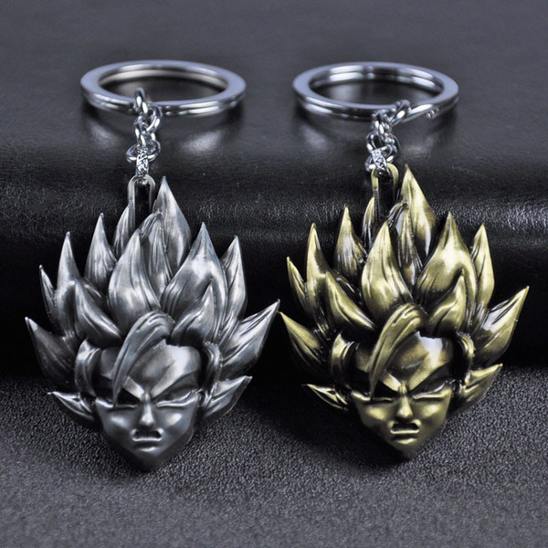 Dragon Ball Saiyan Keychain Ancient Silver Bronze figures Key Chain Key Ring Holders Will and Sandy Drop Shipping