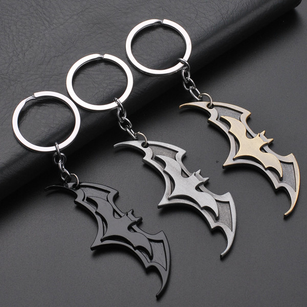 Heroes Batman keychain Bronze Black Batman LOGO Key Chain Key Rings Holders Fashion Jewelry Will and Sandy Drop Shipping