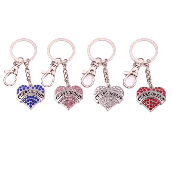 Fashion Keychain For Women Heart Shape Sparkling Crystals Class Of 2022Charm Pendent Great Birthday Gift Drop Shipping