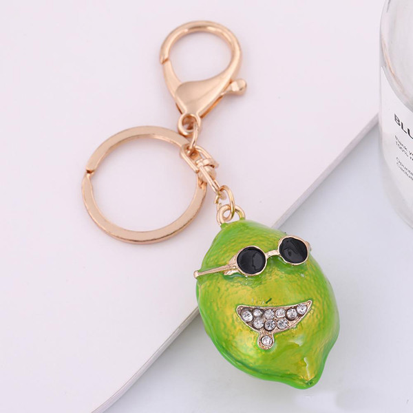 Newest Hotselling No Minimum Women Custom Green Color Lemon Key Chain Keychains From China Factory