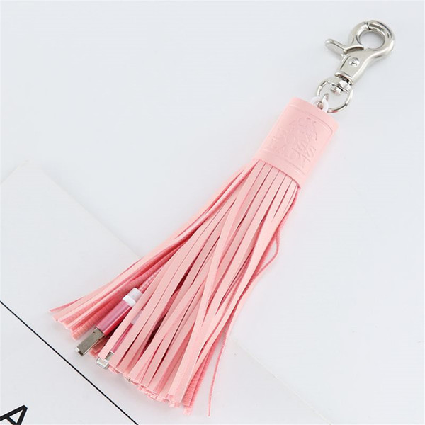 Zoukane Multifunctional USB Braided Cord Charger Bag Pendant Tassel Personality Keychain Accessories Decorative Jewelry Charm BP02A