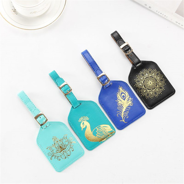 Zoukane Printing Flower Leather Suitcase Luggage Tag Label Bag Pendant Handbag Travel Accessories Name ID Address Tags LT11