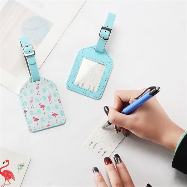 Zoukane Printing Suitcase Leather Luggage Tag Label Bag Pendant Handbag Travel Accessories Name ID Address Tags Hot Sale LT04