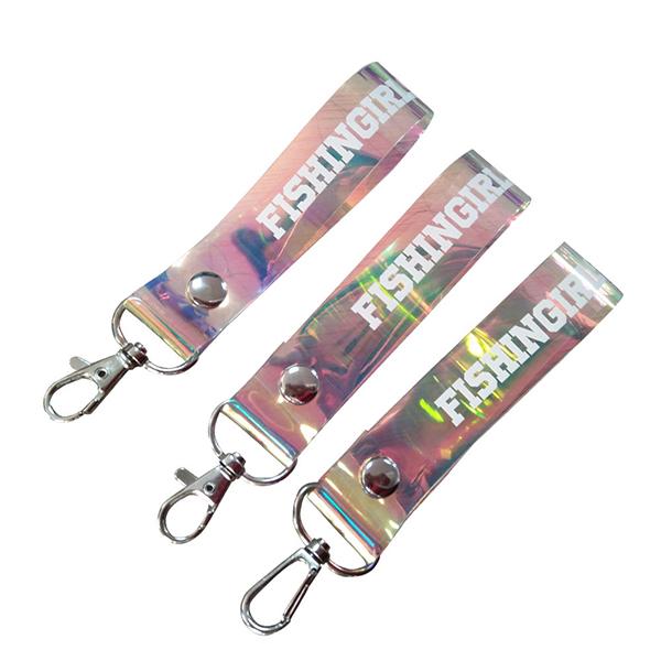 Customize Fashion Key Rings PVC Clear Loop Keychains Colorful Wrist Strap Key Holder Printed Fashion Gifts Wholesale