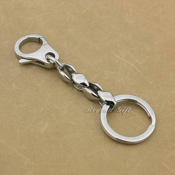 316L Stainless Steel Mens KeyRing Biker Rocker Keychain 5T007KCA Punk Jewelry