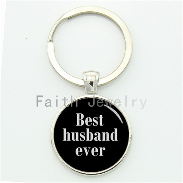 JWEIJIAO Novelty romantic lovers jewelry Best husband ever keychain Freshman key chain interesting wedding anniversary gifts Custom KC531