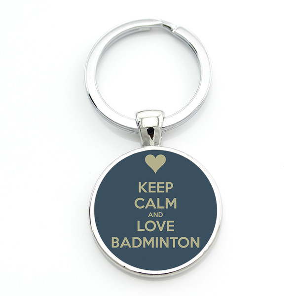 JWEIJIAO novelty trendy Peace Love Badminton keychain vintage sports lovers key chain ring jewelry club Custom gifts SP359