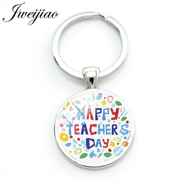 JWEIJIAO Happy Teacher's Day Keychain Great Teacher Key Ring Holder Pendant Custom For Men Women merci maitresse Gift FQ402