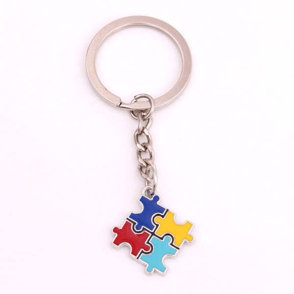 Autismus Puzzle Charm Keychain Awareness Multicolor Schlüsselanhänger Geschenke