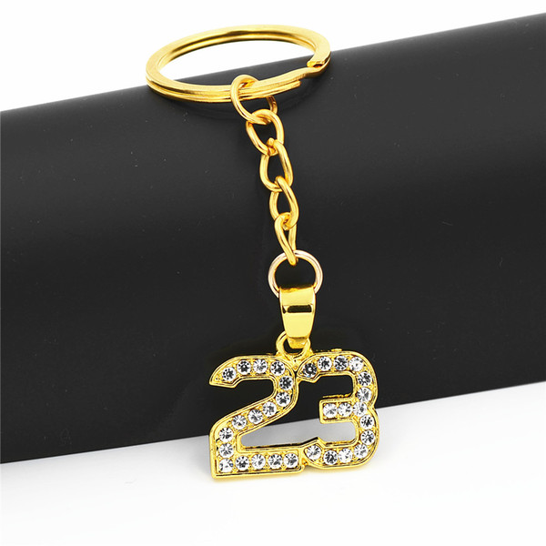 Uodesign Hip Hop Charm Pendants Rock Jewelry Gift Crystal Chains Number 23 Bling Lindy basketball Superstar Keychain